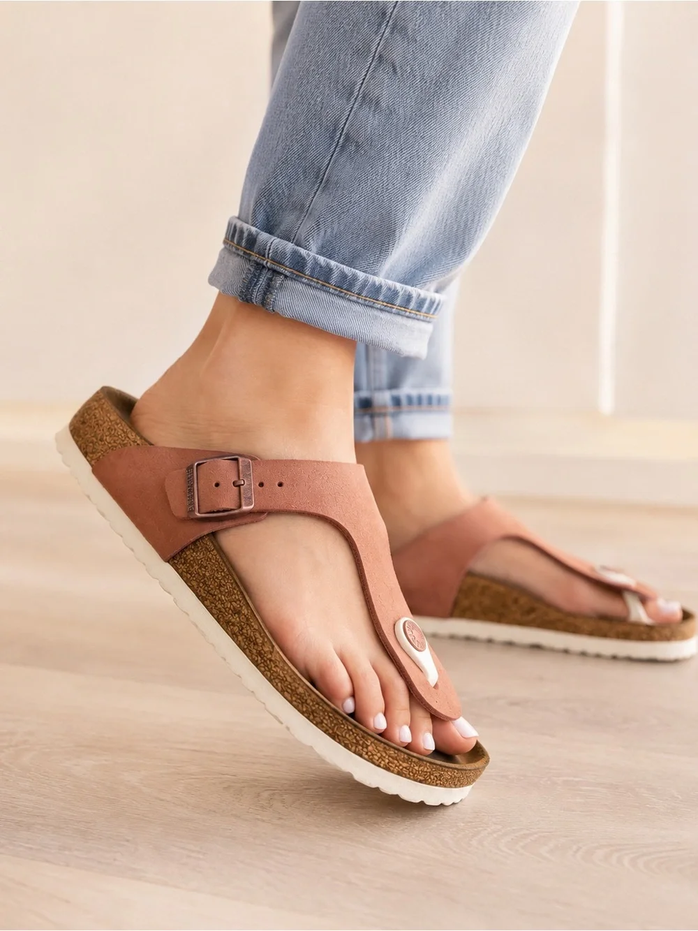 Birkenstock Gizeh Nubuck Leather Dusty Rose Thong Sandals Women’s EU 38